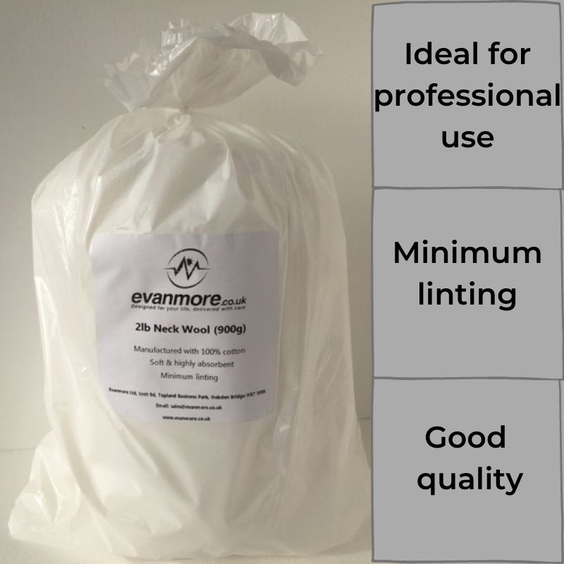 Neck Wool 2lb (900g) 100% Cotton Hairdressing Highly Absorbent Minimum Linting