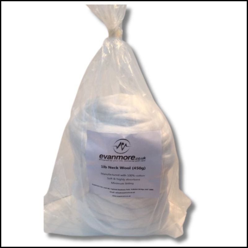 Cotton Neck Wool Roll 1lb (450g) 100% Cotton Highly Absorbent Minimum Linting Professional Salon Use Hairdressing