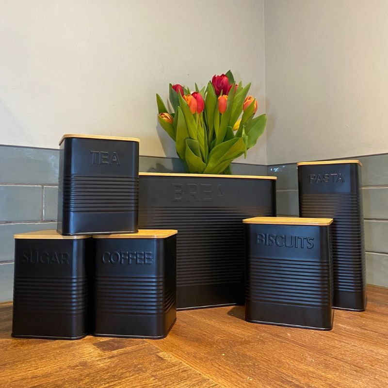 Roll Top Kitchen Storage Canisters Morphy Richards Bread Bin Set